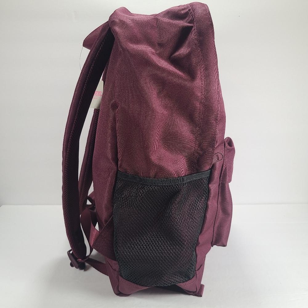 Victoria's Secret PINK Classic Backpack Ravishing Ruby Burgundy Maroon - Picture 3 of 7